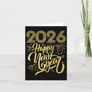 Gott nytt år 2026 fyrverkerier kort