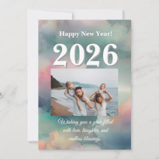 Gott nytt år 2026 Grattis-kort – Elegant festlig Julkort