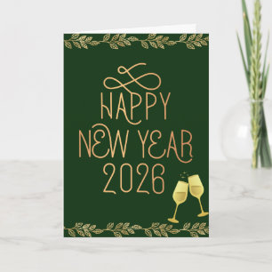 Gott nytt år 2026 gratulationskort kort