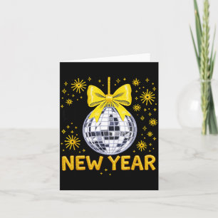 Gott nytt år 2026 Guld Disco Boll Slinga Nytt År Kort