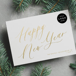 Gott nytt år 2026, guld-manusaffärens LOGOTYP Julkort