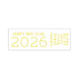 Gott nytt år 2026 GULTEN Adress Självfärgande Stämpel