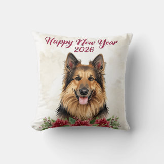 Gott nytt år 2026 Hund Dekor Kudde