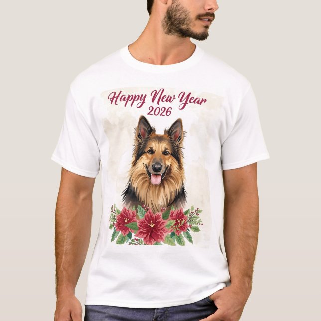 Gott nytt år 2026 hundälskare t shirt (Framsida)