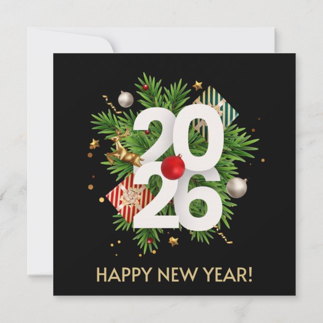 Gott nytt år 2026 inbjudningar (Baksida)