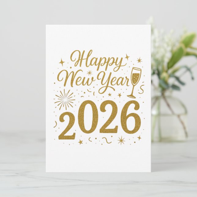 Gott Nytt År 2026-inbjudningar – Elegant fest  Inbjudningar (Stående Fram)