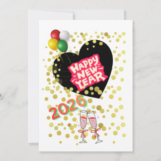 Gott nytt år 2026 julkort
