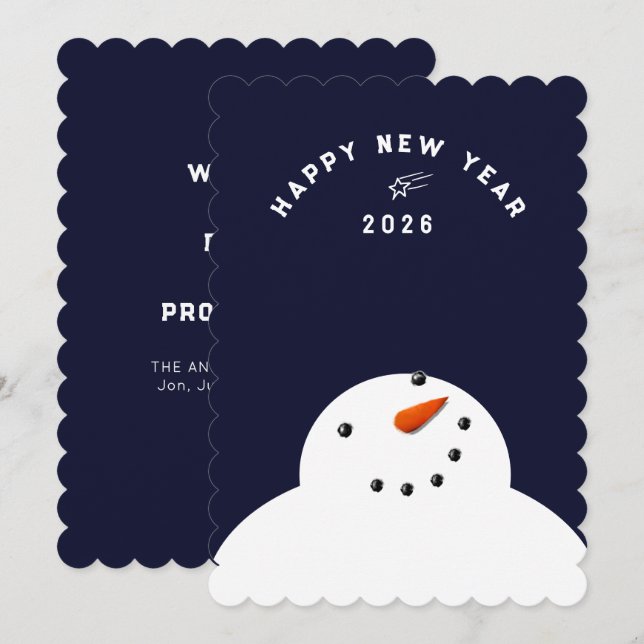 Gott nytt år 2026 julkort (Fram/baksida)