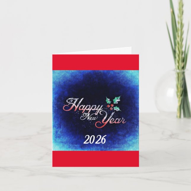 Gott nytt år 2026 julkort helgkort (Framsida)