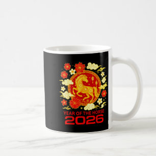 Gott nytt år 2026 Kinesiskt nytt år Häst Zodiak  Kaffemugg