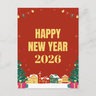 Gott nytt år 2026-kort för vykort