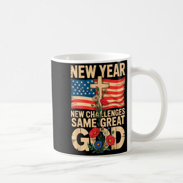 Gott nytt år 2026 Kristna utmaningar Samma Stora Kaffemugg (Höger)