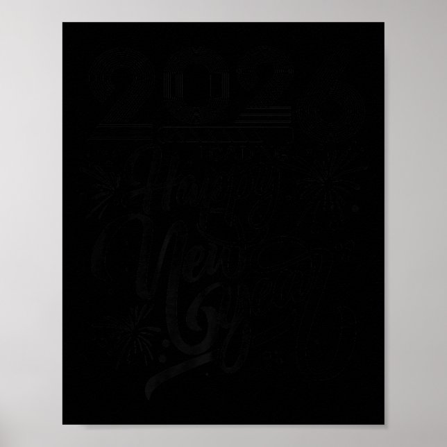 Gott nytt år 2026 Laddar Fireworks Party Premiu Poster (Framsidan)