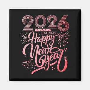 Gott nytt år 2026 Läser in Fireworks Party Magnet