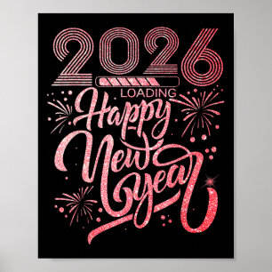 Gott nytt år 2026 Läser in Fireworks Party Poster