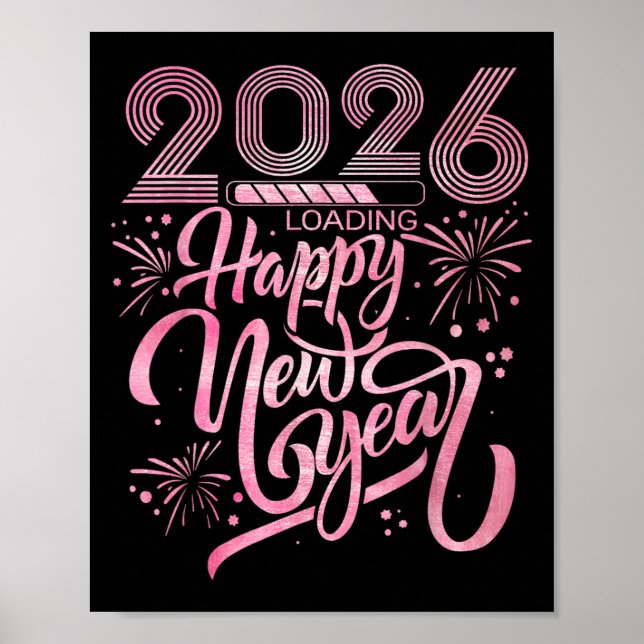 Gott nytt år 2026 Läser in Fireworks Poster (Framsidan)