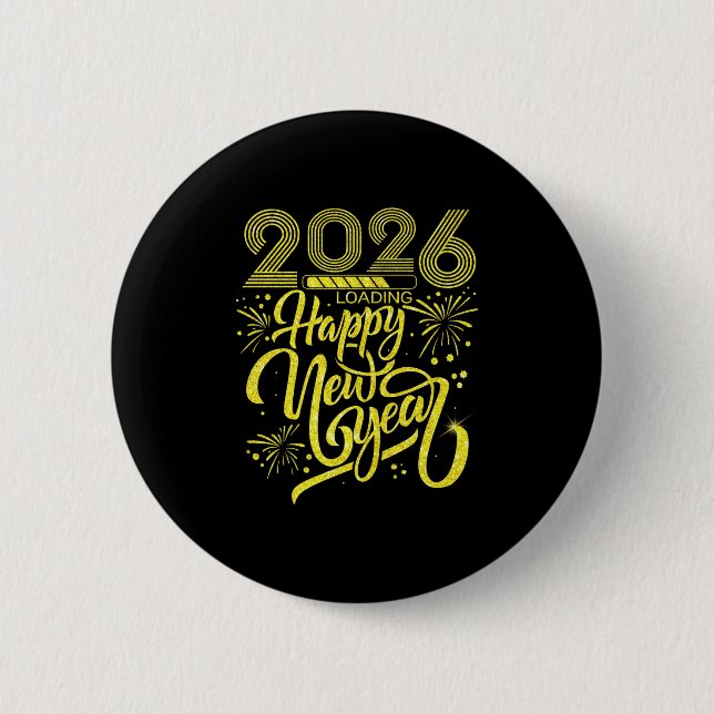 Gott nytt år 2026 Loading Fireworks Party Premiu Knapp (Framsida)