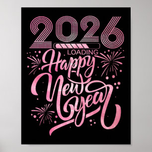 Gott nytt år 2026 Loading Fireworks Premium Poster