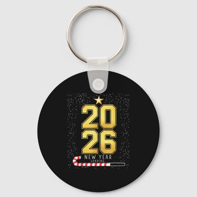 Gott nytt år 2026 Loading Funny Nyårsafton Pa Nyckelring (Framsida)