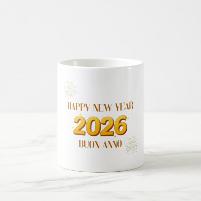 Gott nytt år 2026-mugg kaffemugg (Center)