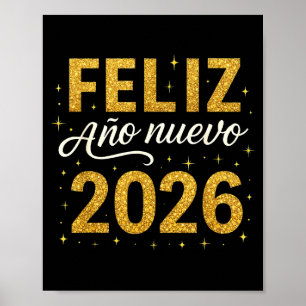 Gott nytt år 2026 Nyårs spansk Fiesta eldar Poster