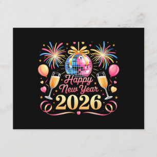 Gott nytt år 2026 Nyårsafton Party Nedräkning Tilläggskort
