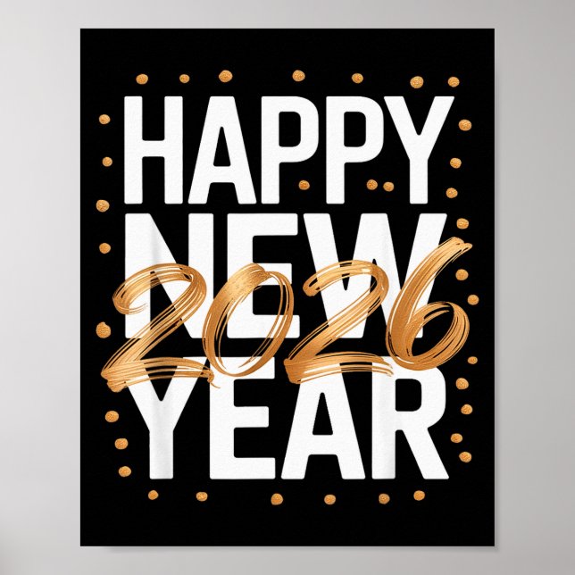 Gott nytt år 2026 Nyårsafton  Poster (Framsidan)