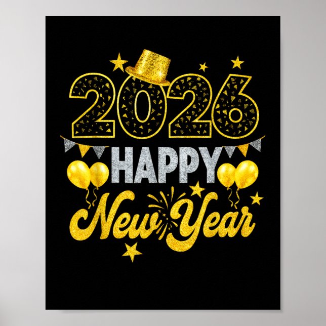 Gott nytt år 2026 Nyårsaftonen Party Poster (Framsidan)