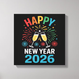 Gott nytt år 2026 Party Rolig nyårsafton 2026 Canvastryck