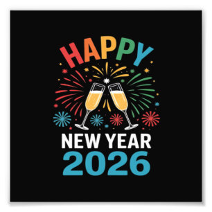 Gott nytt år 2026 Party Rolig nyårsafton 2026 Fototryck