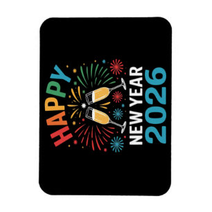 Gott nytt år 2026 Party Rolig nyårsafton 2026 Magnet