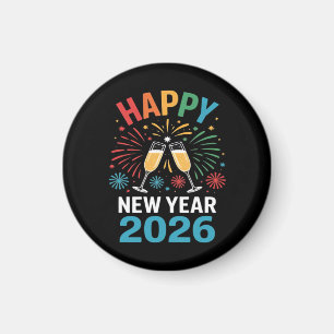 Gott nytt år 2026 Party Rolig nyårsafton 2026 Magnet