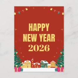Gott nytt år 2026 postkort – Festligt gratulations Helg Vykort