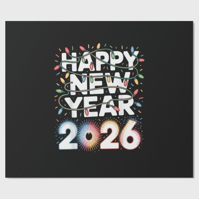 Gott nytt år 2026 presentpapper (Platt)