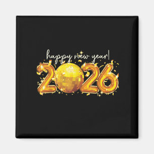 Gott nytt år 2026 Retro Boll Firande Magnet