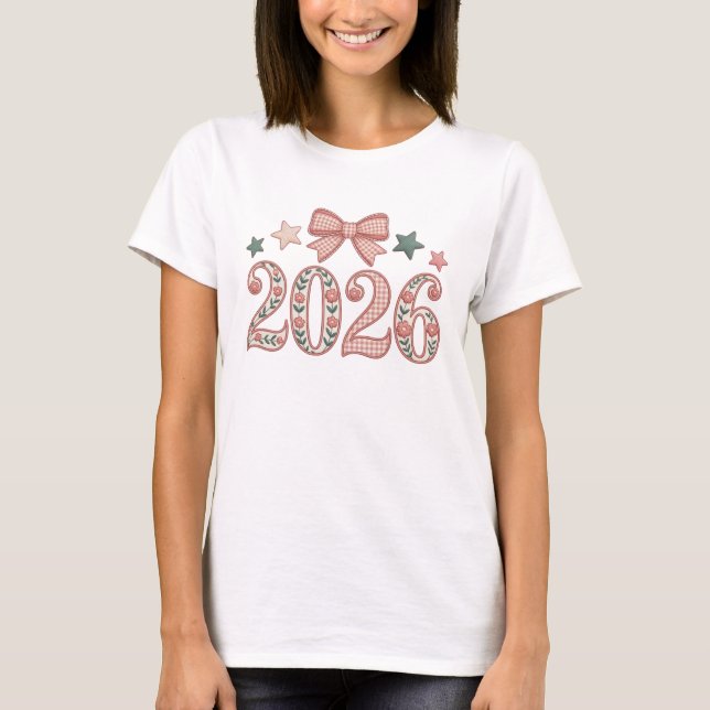 Gott nytt år 2026 Retrofirande T Shirt (Framsida)