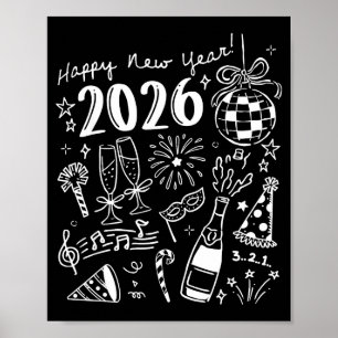 Gott nytt år 2026 rolig båge  poster