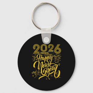 Gott nytt år 2026 Rolig nyårsafton fest män Nyckelring