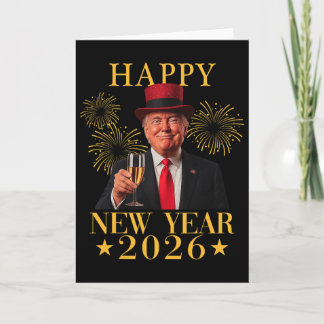 Gott nytt år 2026 Roligt President Trump Fyrverker Kort
