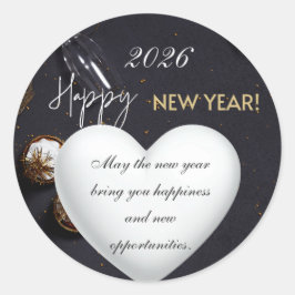 Gott nytt år 2026 runt klistermärke
