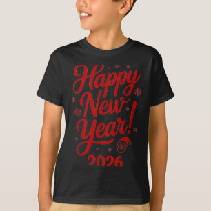 Gott nytt år 2026 Santa ansikte nyårsafton fest T Shirt