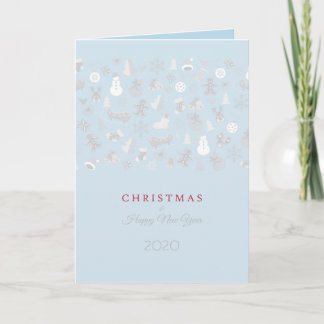 Gott nytt år 2026 & Silver julkaraktärer Helgkort