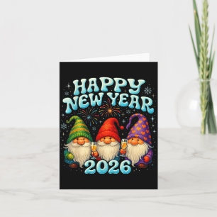 Gott nytt år 2026 Söt Gnome-festpresent Kort