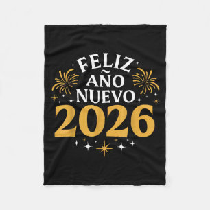 Gott nytt år 2026 Spansk nyårsfest Fleecefilt