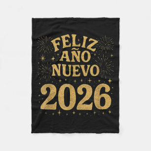Gott nytt år 2026 Spanska fyrverkerier Nyår Fi Fleecefilt