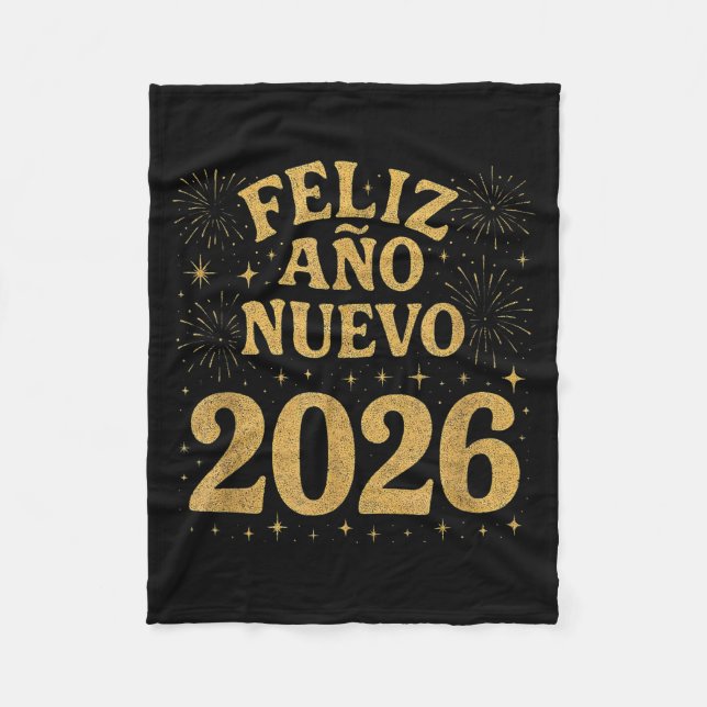 Gott nytt år 2026 Spanska fyrverkerier Nyår Fi Fleecefilt (Framsidan)