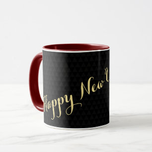 Gott nytt år 2026: Teaféet i Svarta Guld-Eleganten Mugg
