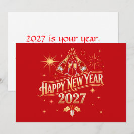 Gott nytt år 2027 firande kort