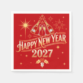 Gott nytt år 2027 firande pappersservett