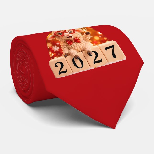Gott nytt år 2027 - Getens och Fårets år Slips (Rullad)